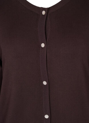Kort gebreid viscose vest met sierknopen, Black Coffee, Packshot image number 2