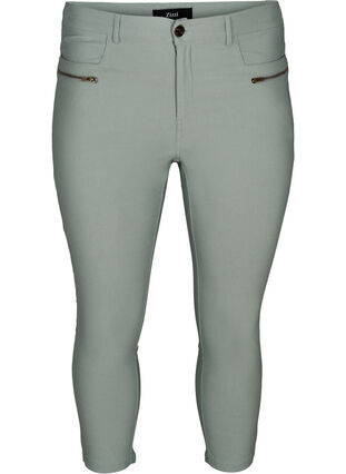 Pantalon 3/4 près du corps avec fermetures éclairs, Slate Gray, Packshot image number 0