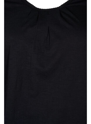 Blouse en coton à manches 3/4, Black, Packshot image number 2