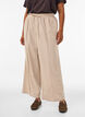 Pantalon en velours c&ocirc;tel&eacute; &agrave; coupe ample et taille haute, Beige, Model image number 2