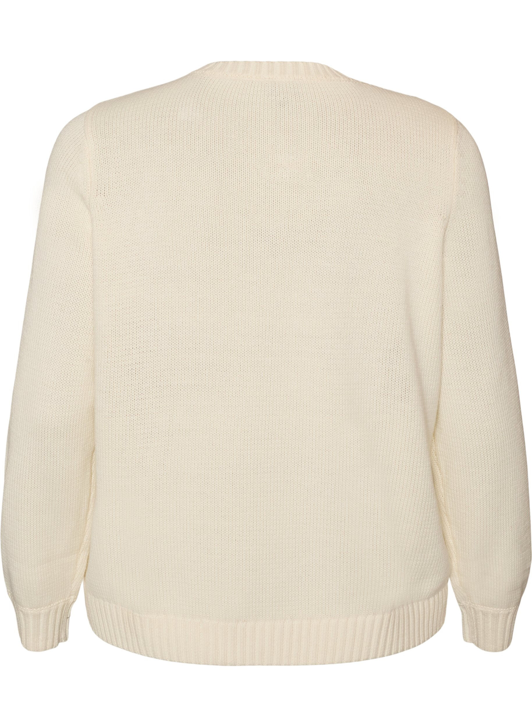 ZizziVest met kabelpatroon, Vanille, Packshot image number 1