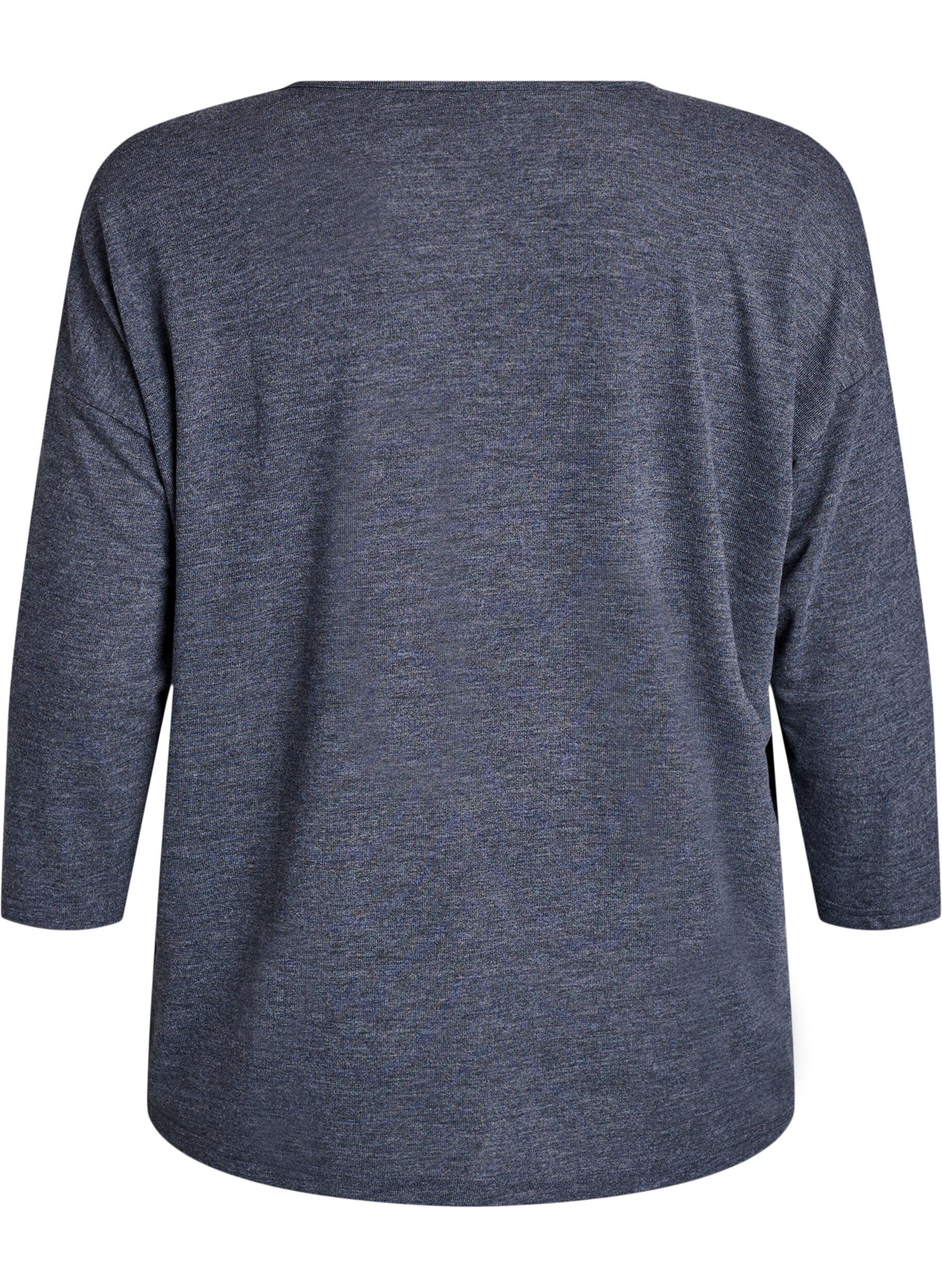 ZizziBlouse en jersey avec manches 3/4, Gris anthracite, Packshot image number 1