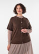 Cardigan en maille avec manches courtes, Marron, Model image number 0