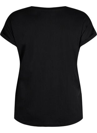 T-shirt à manches courtes en coton mélangé, Black, Packshot image number 1
