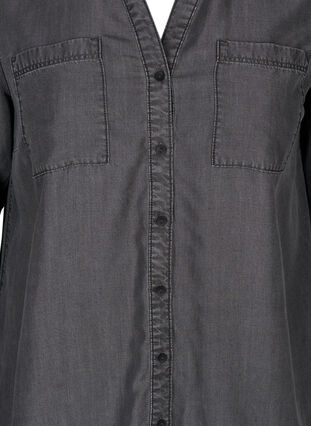 Lyocell blouse met lange mouwen, Grey Denim, Packshot image number 2