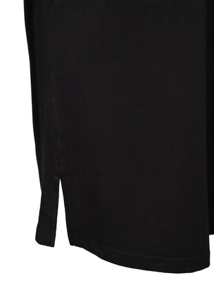 Katoenen T-shirt jurk met print details, Black w. Gold, Packshot image number 3