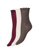 Lot de 3 chaussettes c&ocirc;tel&eacute;es avec un bord ondul&eacute;, Marron, Packshot image number 0