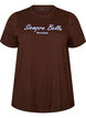 T-shirt van biologisch katoen met print, Bruin, Packshot image number 0