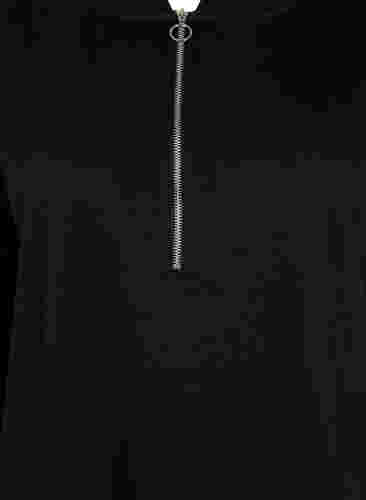Sweatshirt jurk met capuchon en rits, Black, Packshot image number 2