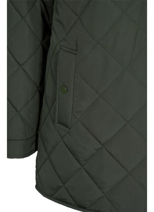 Kort gewatteerd jasje met kraag, Forest Night, Packshot image number 3