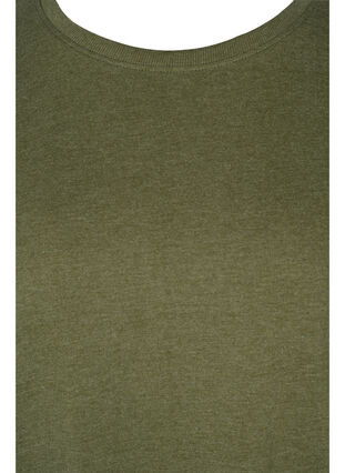 Sweatjurk in katoen met zakken, Ivy Green Melange, Packshot image number 2