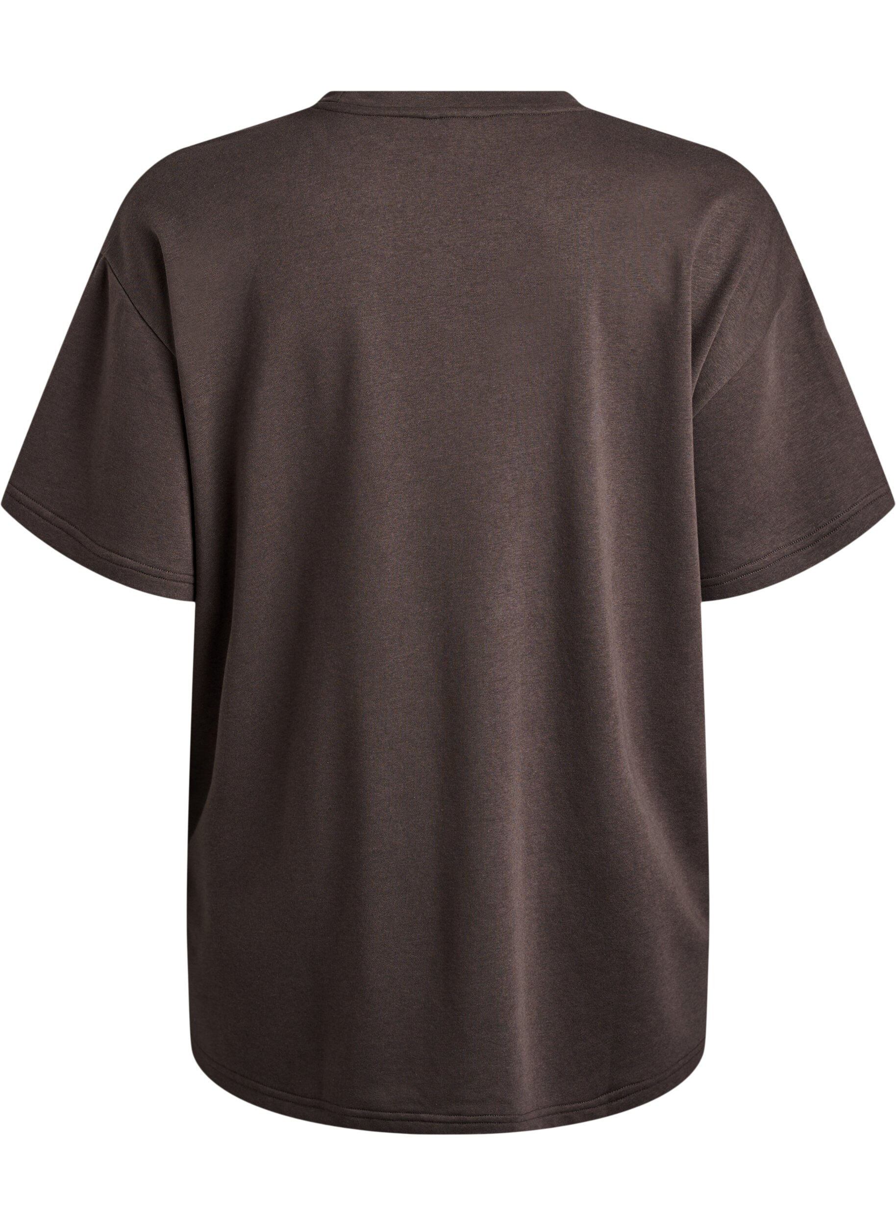 ZizziOversized sweat T-shirt met korte mouwen, Bruin, Packshot image number 1