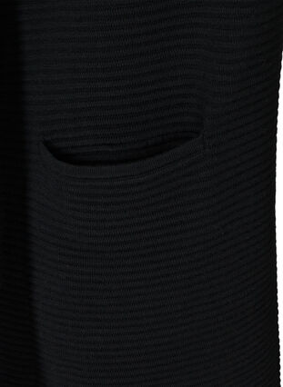 Long gilet en tricot avec poches, Black, Packshot image number 3