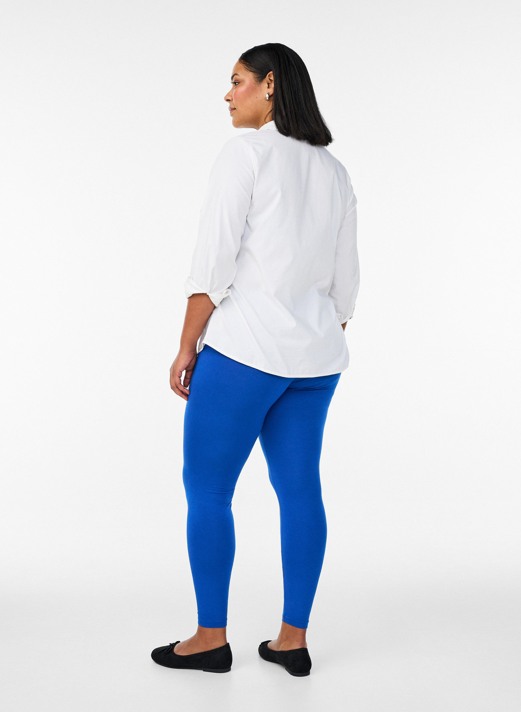 ZizziBasic legging in viscose, Blauw, Model image number 2