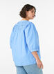 Blouse met smock en 3/4 mouwen, Blauw, Model image number 2