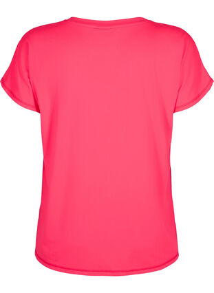 Los trainings-T-shirt met v-hals, Neon Diva Pink, Packshot image number 1