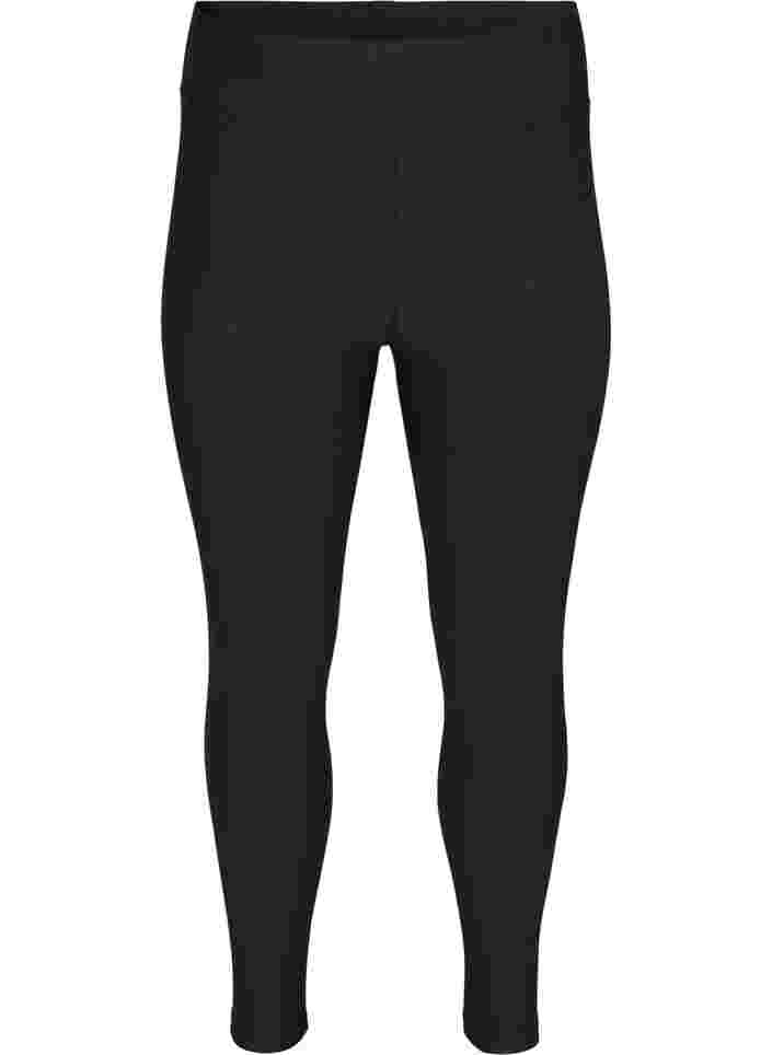 Collants d'entraînement côtelés avec une longueur de 7/8, Black, Packshot image number 0