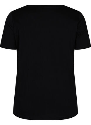 T-shirt en coton avec imprimé, Black Cyclamen LOVE, Packshot image number 1