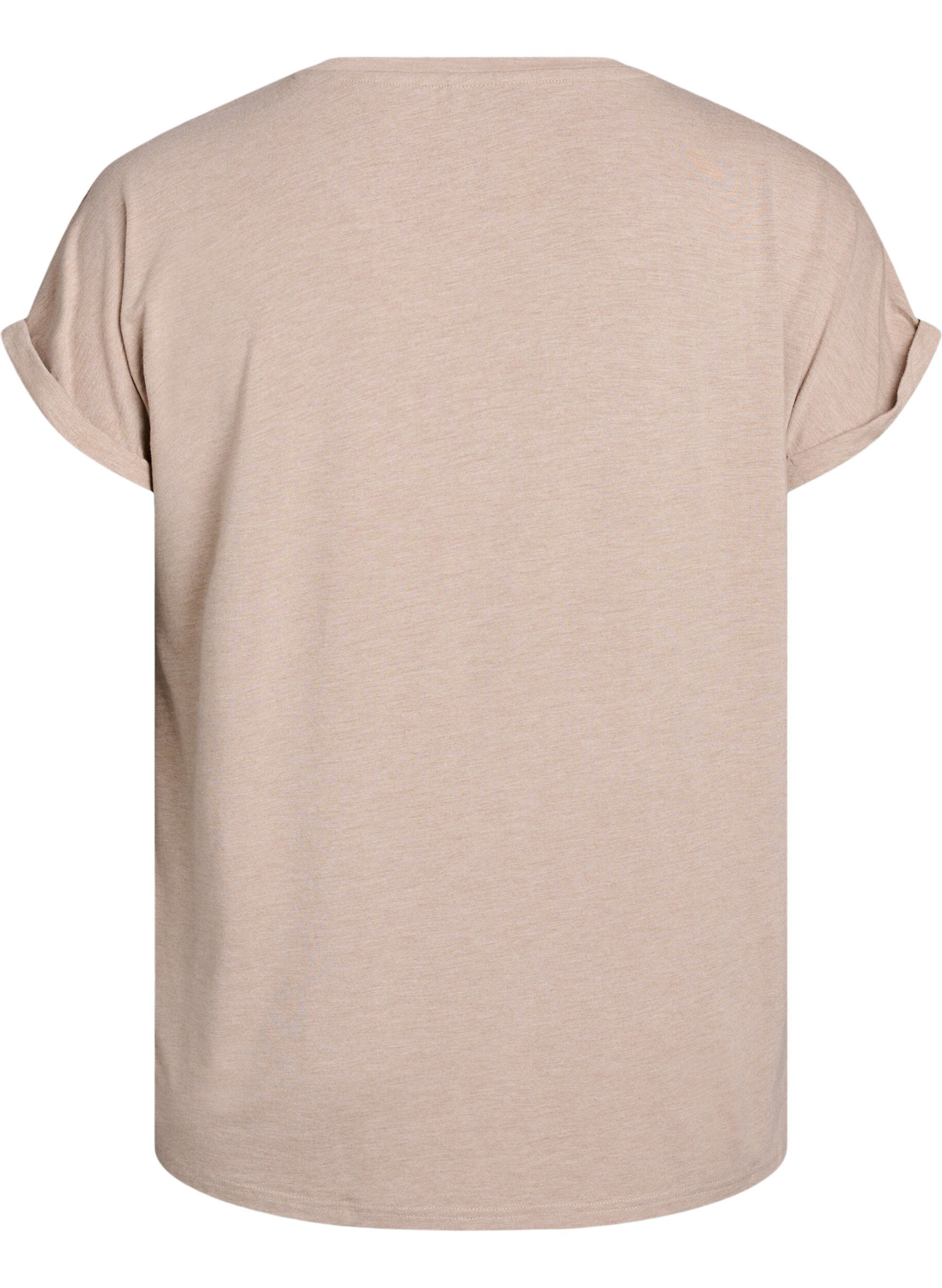 Zizzi T-shirt ample &agrave; col rond, Marron, Packshot image number 1
