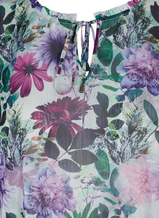 Tunique à manches courtes avec un imprimé floral, Purple Flower mix, Packshot image number 2