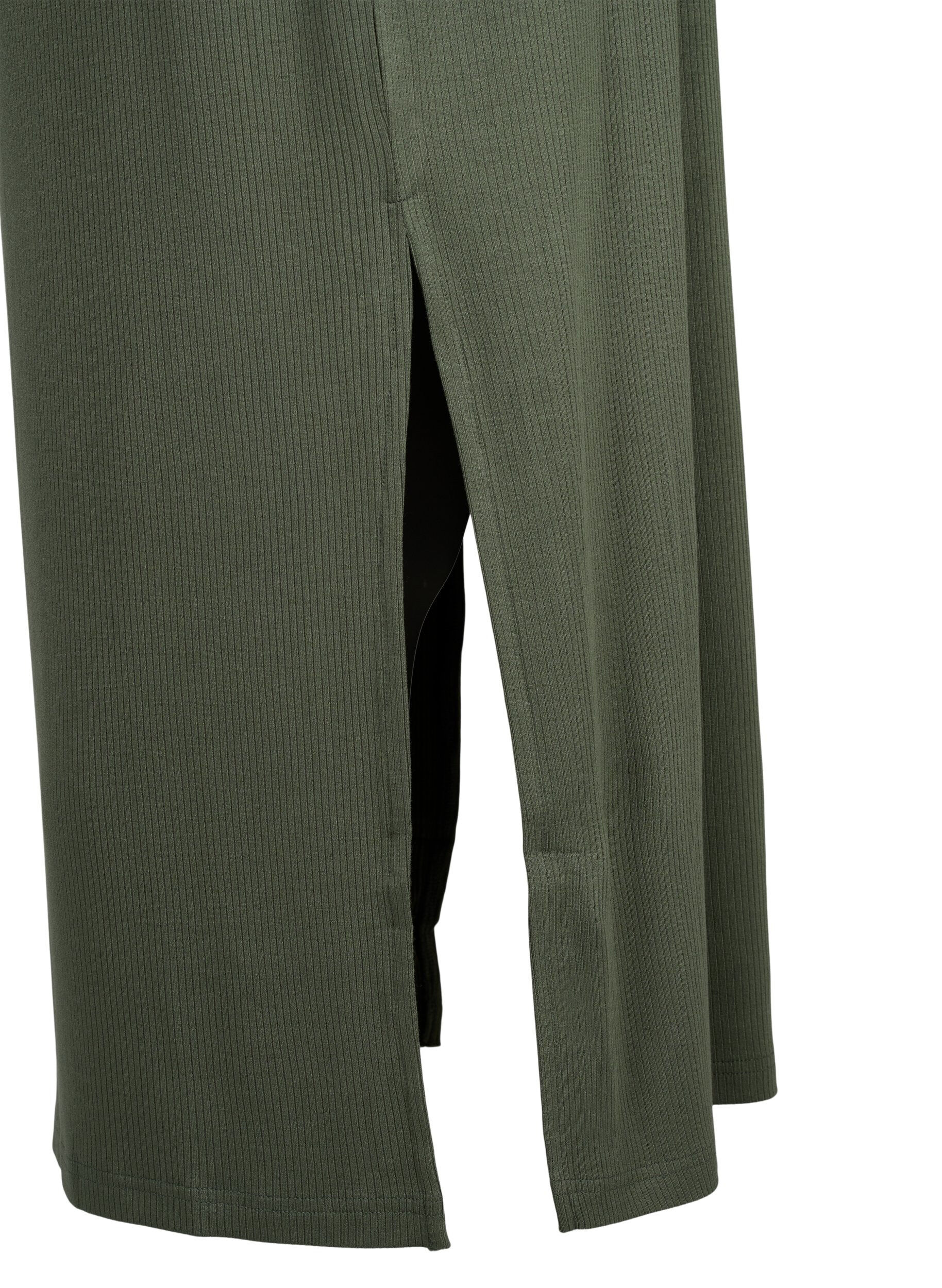 Zizzi Robe c&ocirc;tel&eacute;e sans manches en viscose, Vert, Packshot image number 3