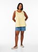 Top en coton avec forme en A, Jaune, Model image number 1