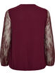 Blouse avec manches en dentelle et coupe ballon, Bordeaux, Packshot image number 1