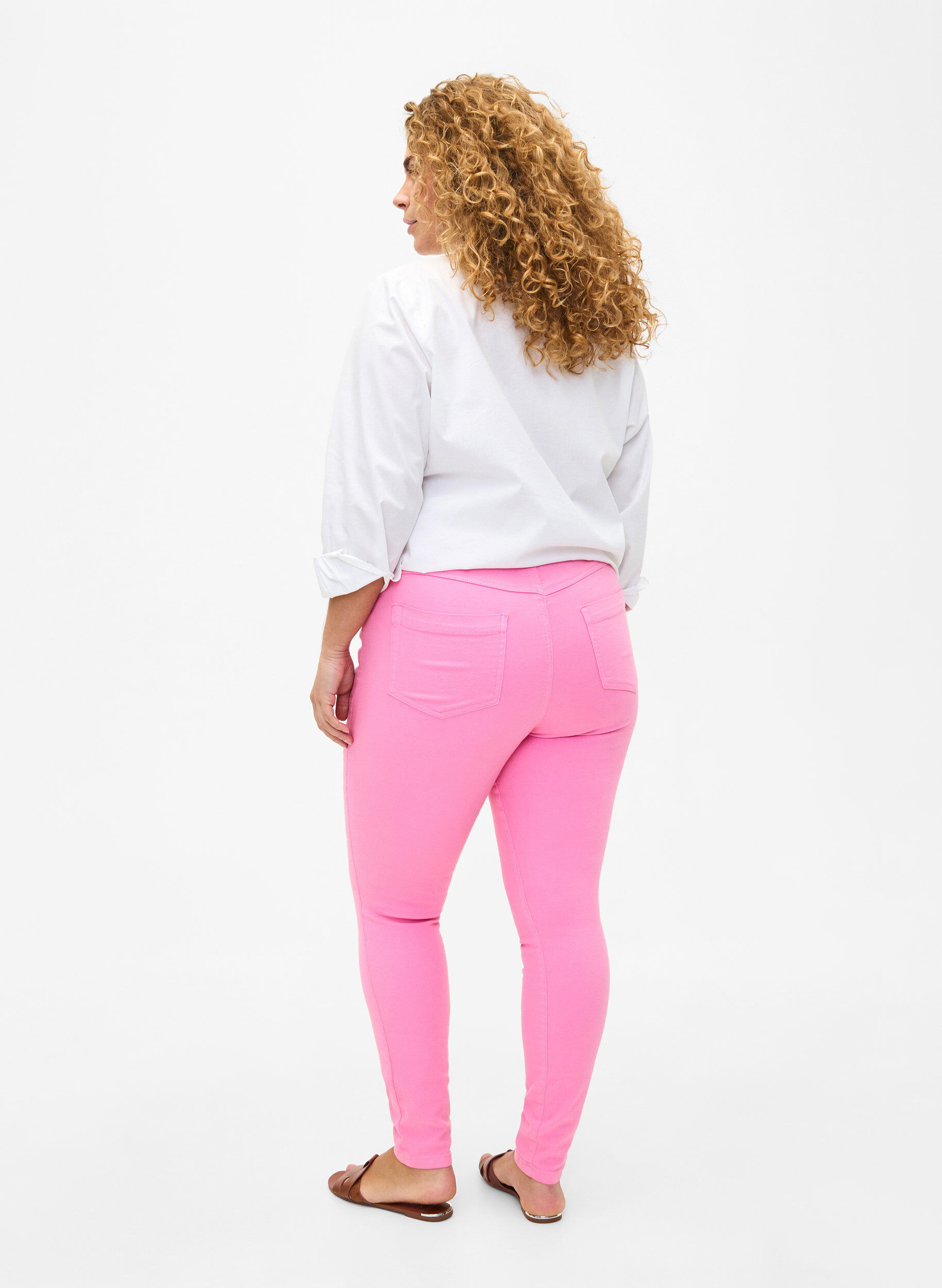 ZizziSuper slim fit Amy jeans met hoge taille, Rosebloom, Model image number 1