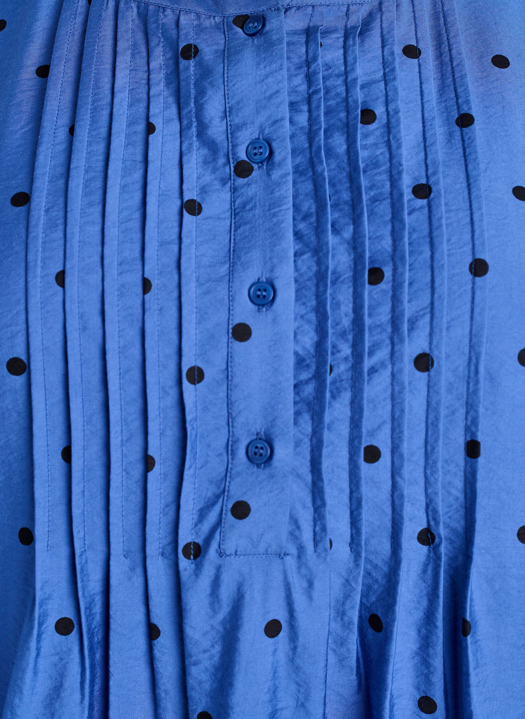 ZizziBlouse met lange mouwen en stippen, Blauw, Packshot image number 2