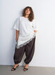 Jersey blouse met gelaagde look en kant, Vanille, Model image number 0