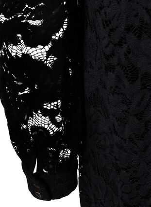 Kanten jurk met ronde hals en lange mouwen, Black, Packshot image number 3