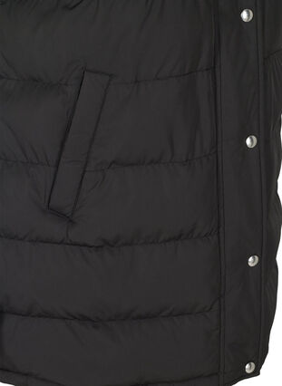 Lange vest met capuchon en knoopsluiting, Black, Packshot image number 3