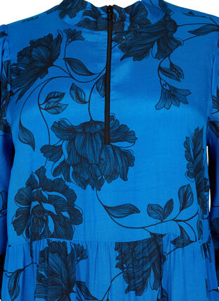 Tunique en viscose à fleurs avec manches 3/4, Blue Flower AOP, Packshot image number 2