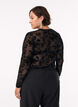 Mesh blouse met bloemenpatroon, Zwart, Model image number 2
