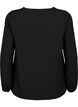Blouse met V-hals en kanten randje, Black, Packshot image number 1