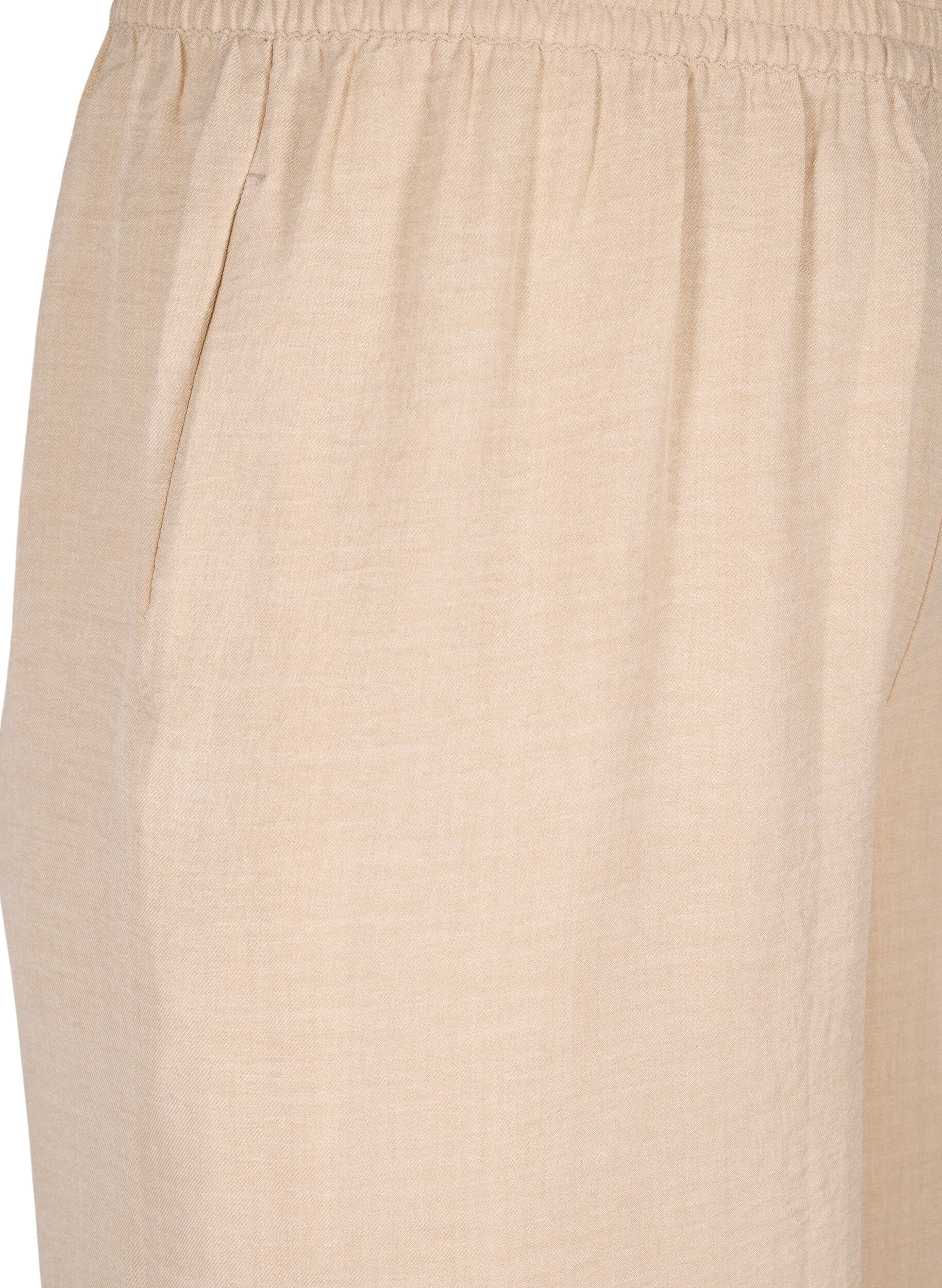Zizzi Pantalon ample avec ceinture &eacute;lastique et poches, Beige, Packshot image number 2