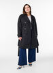 Halflange trenchcoat met ceintuur, Black, Model image number 2