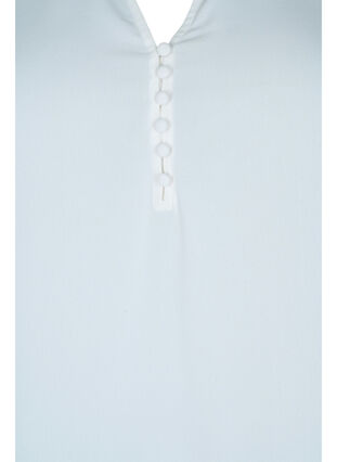 Blouse met lange mouwen en v-hals, Bright White, Packshot image number 2