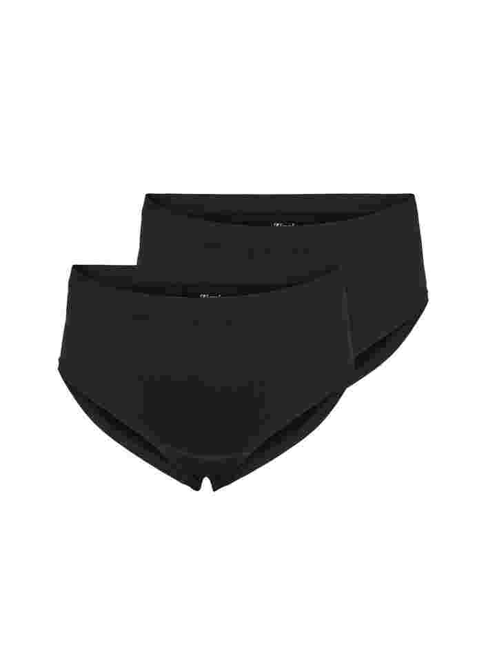 Lot de 2 culottes taille basse avec taille normale, Black, Packshot image number 0
