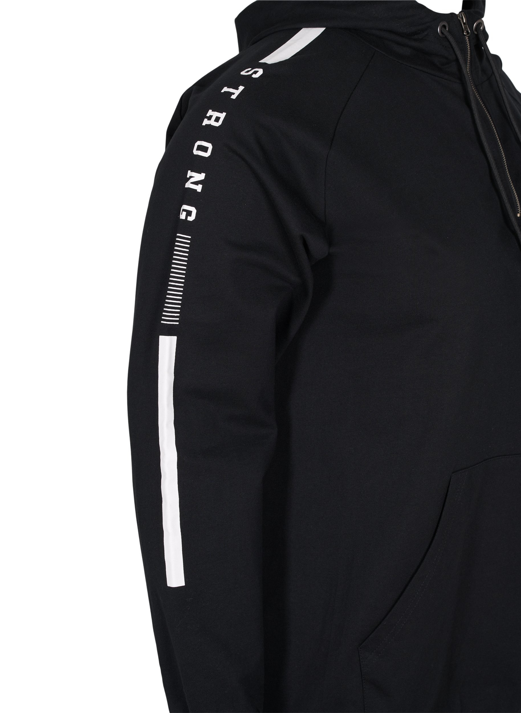 Sweatshirt met capuchon en rits, Black, Packshot image number 3