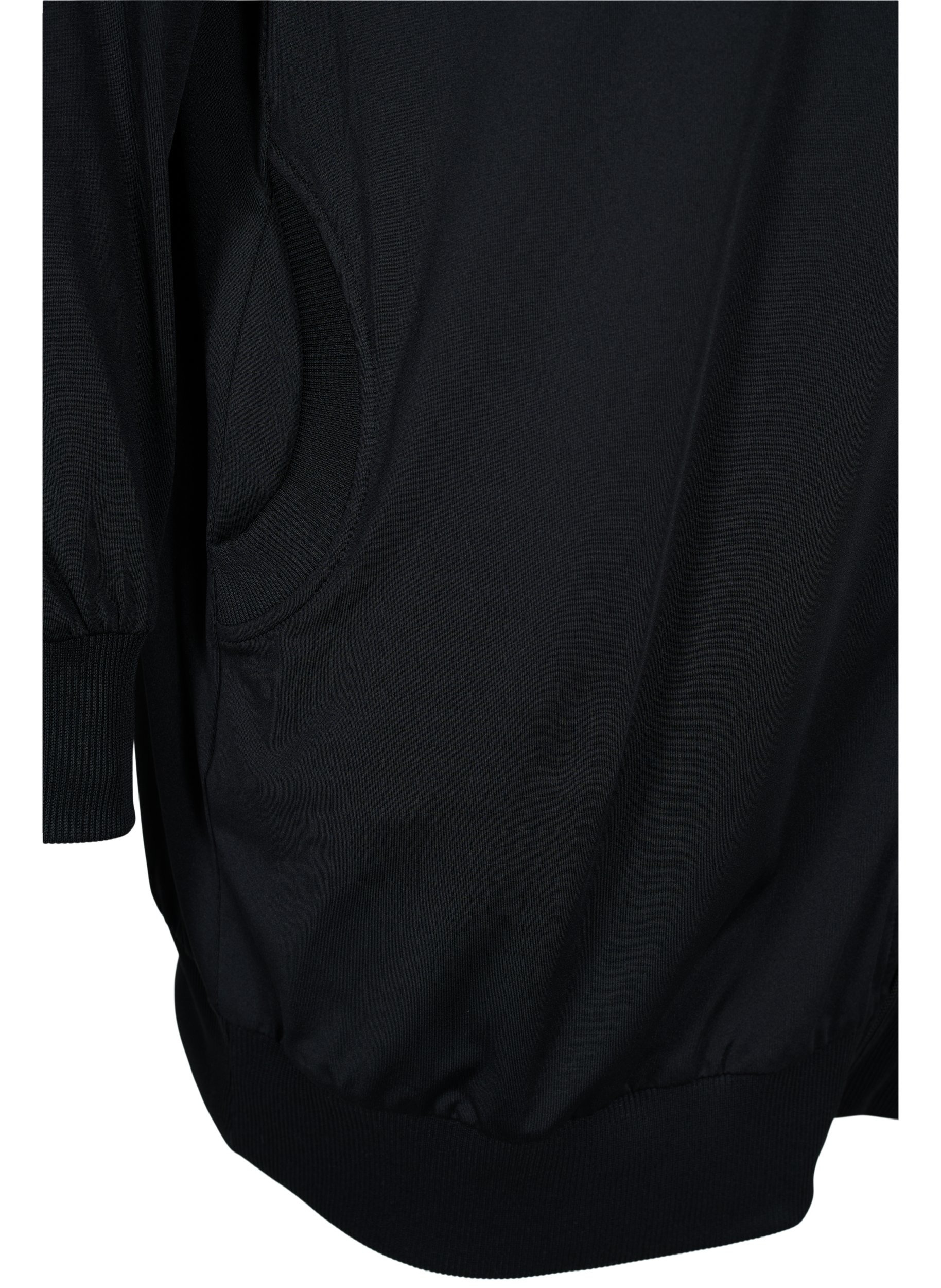 Cardigan de sport long avec capuche et poche, Black, Packshot image number 3