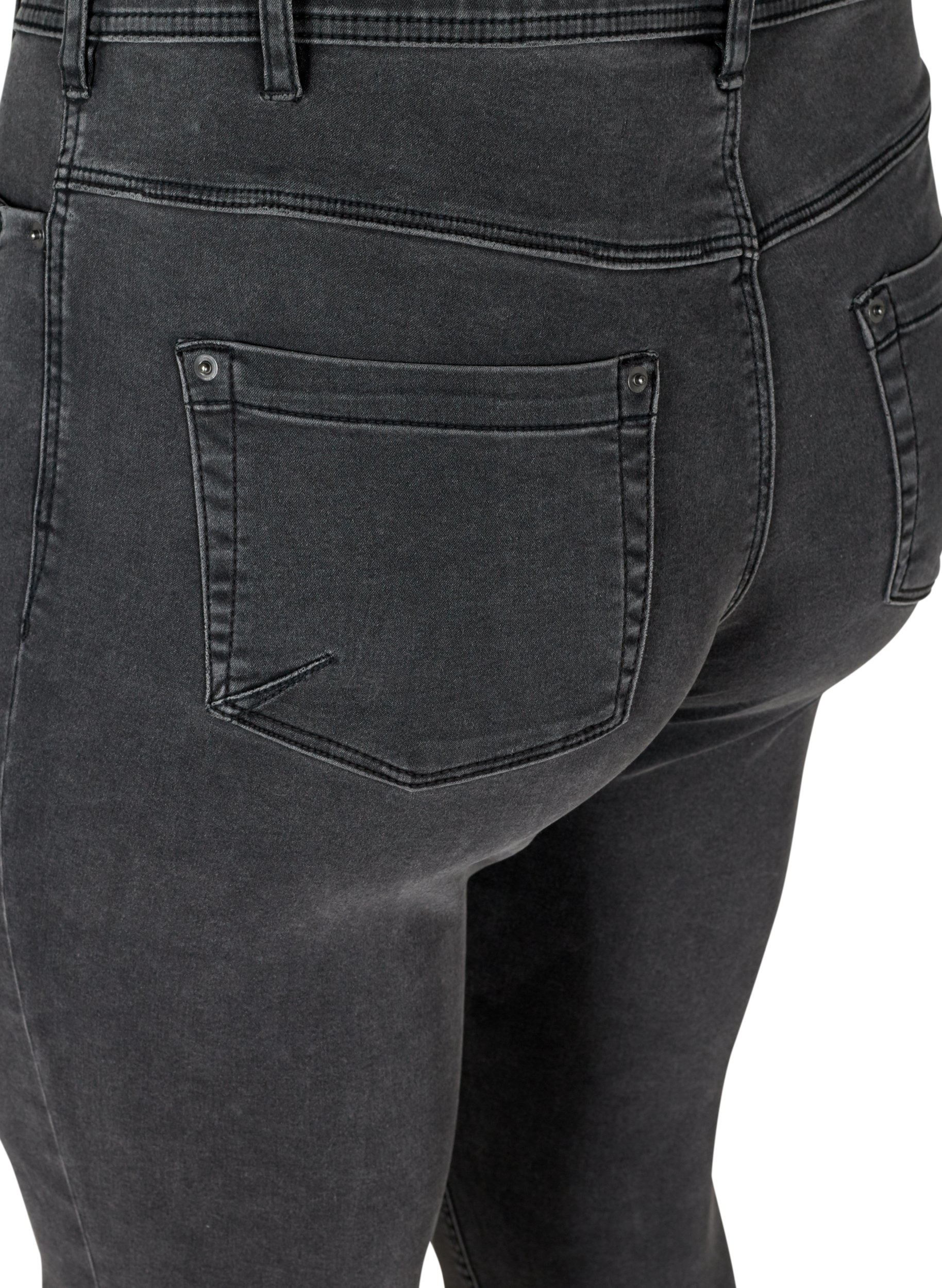 Cropped Amy jeans met rits, Grey Denim, Packshot image number 3