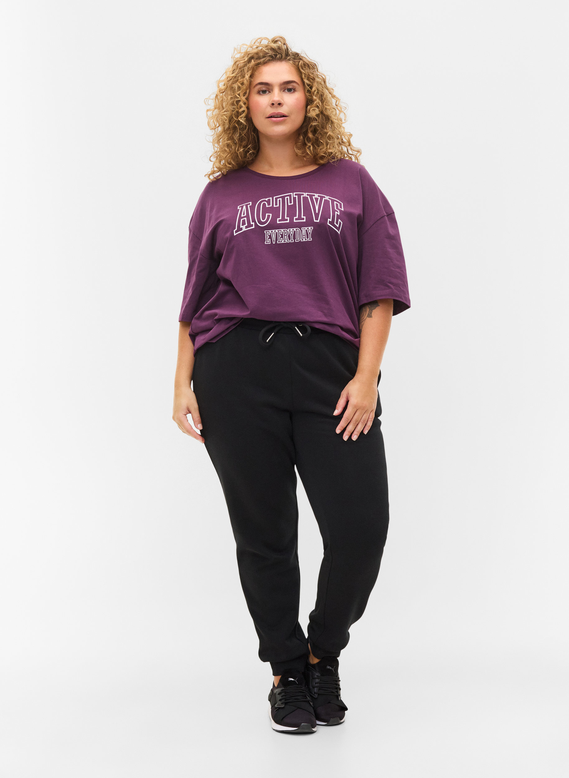 T-shirt de sport en coton, Blackberry Wine, Model image number 2