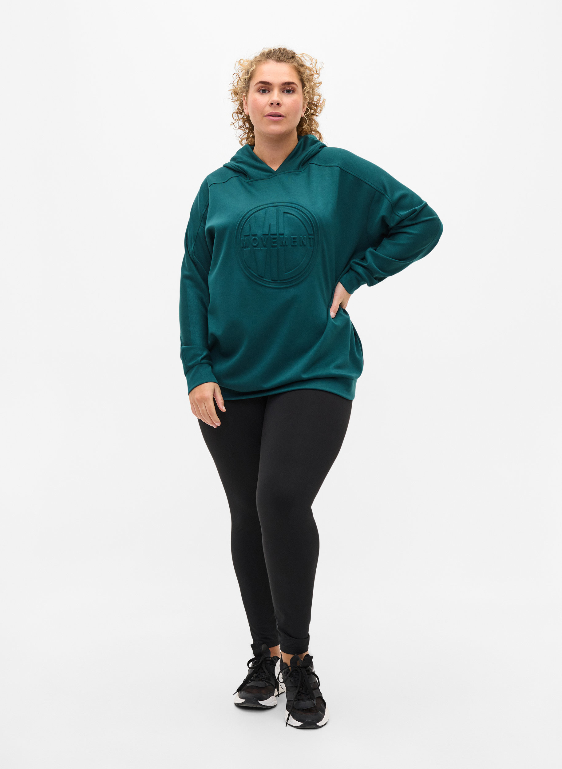 Pull ample à capuche, Deep Teal, Model image number 3