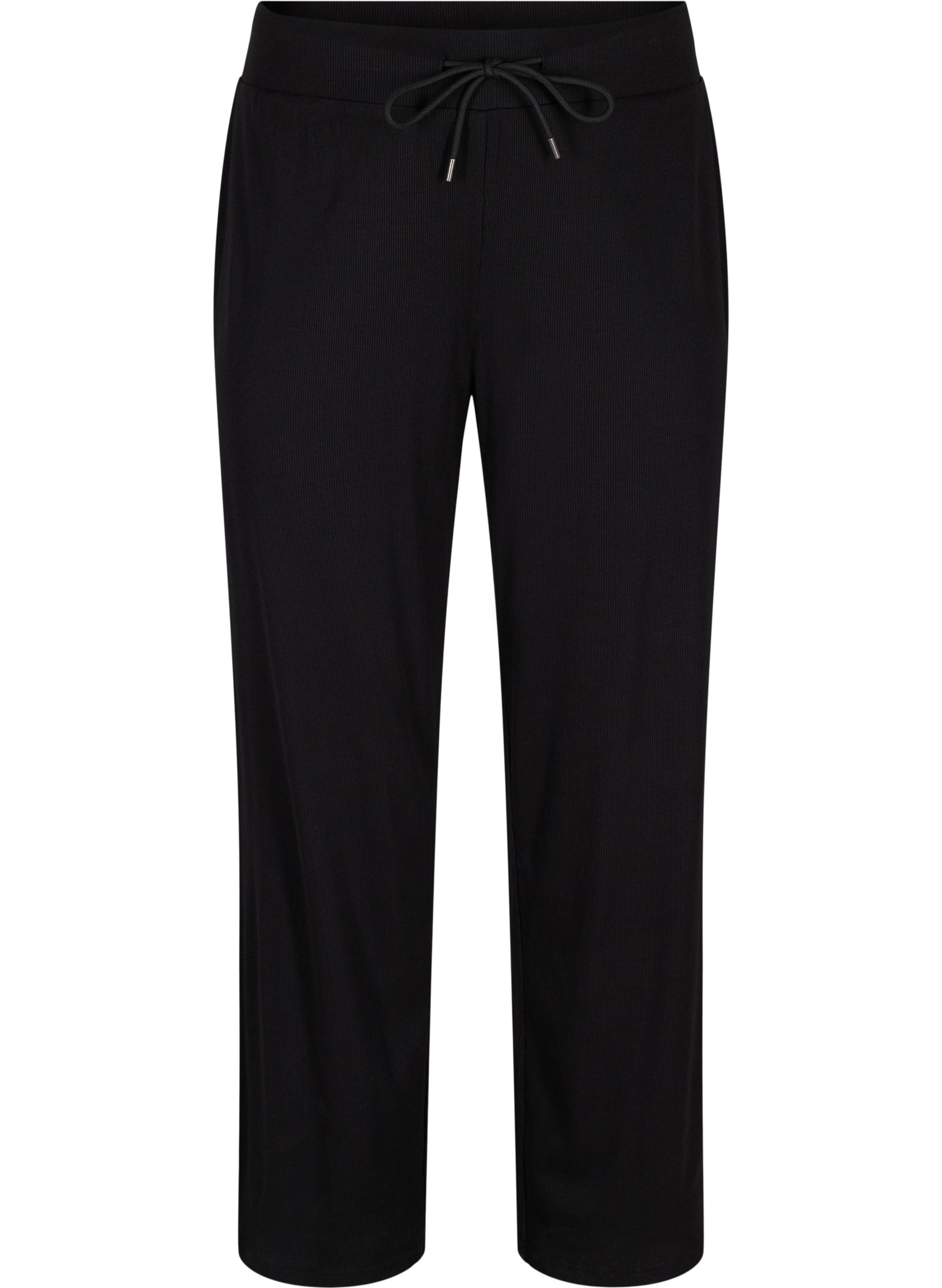 Pantalon ample en coton mélangé, Black, Packshot image number 0