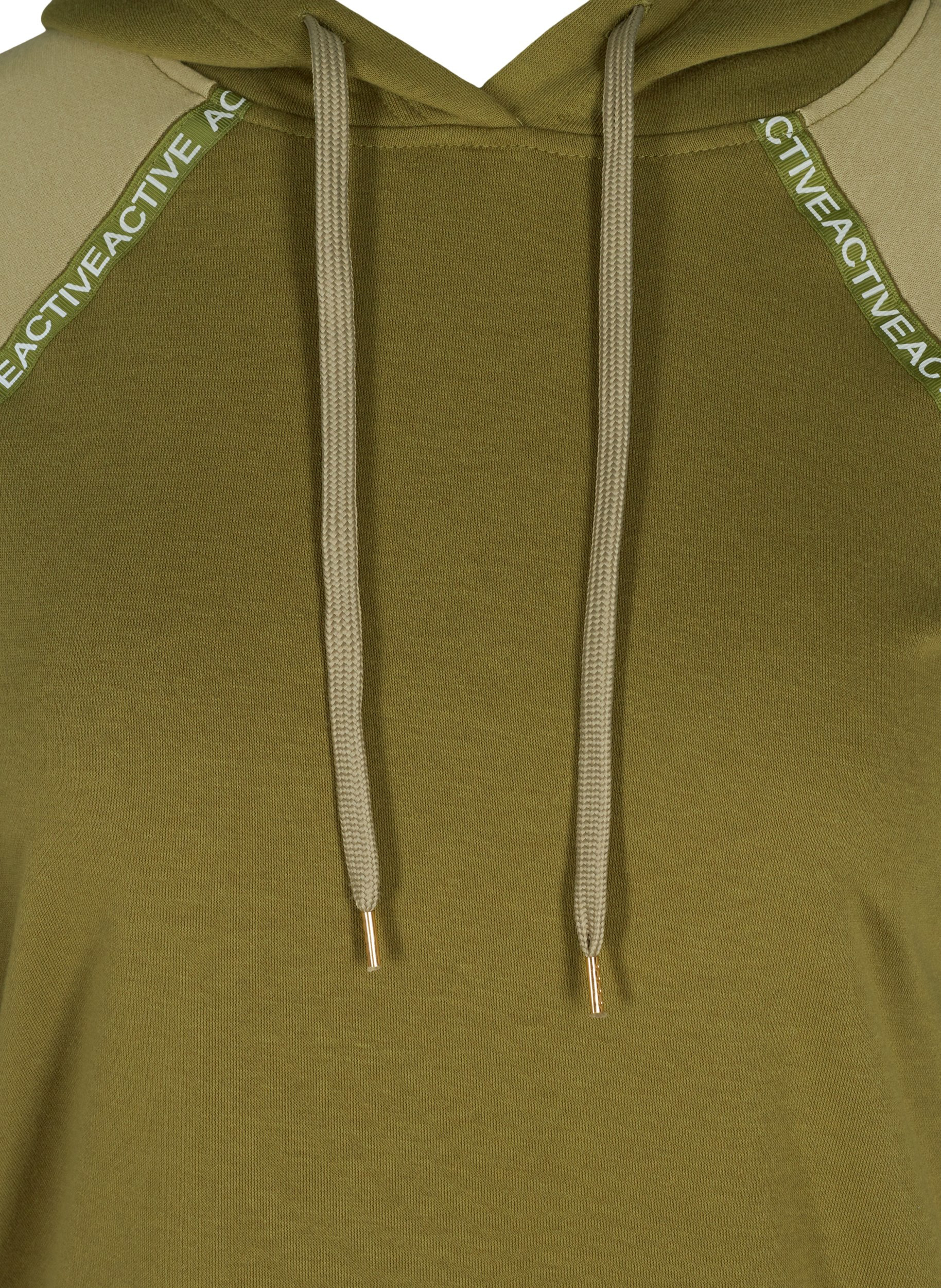 Sweatshirt met capuchon en zak, Olive Drab, Packshot image number 2
