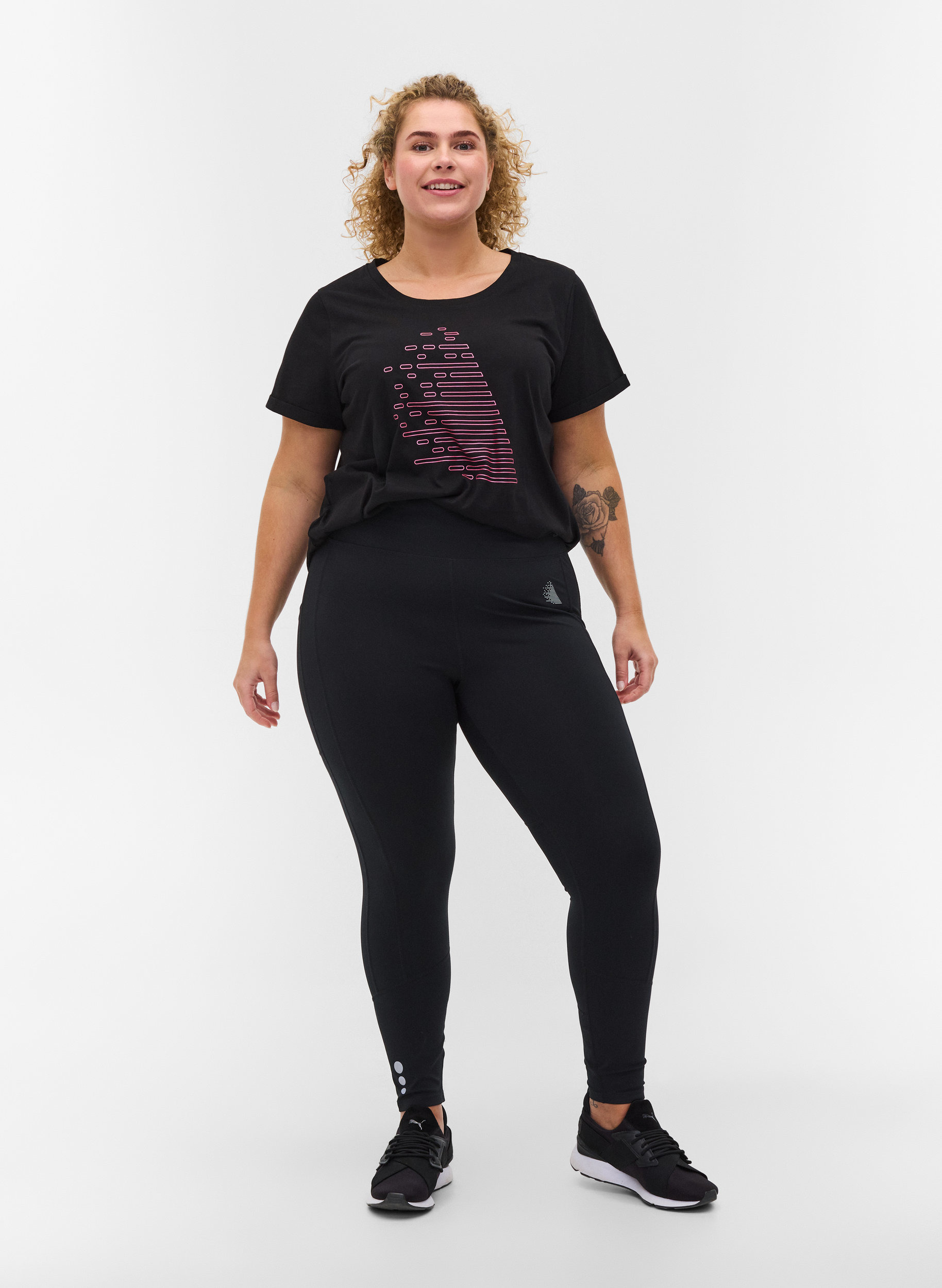 T-shirt de sport avec imprimé, Black Diva Pink, Model image number 2