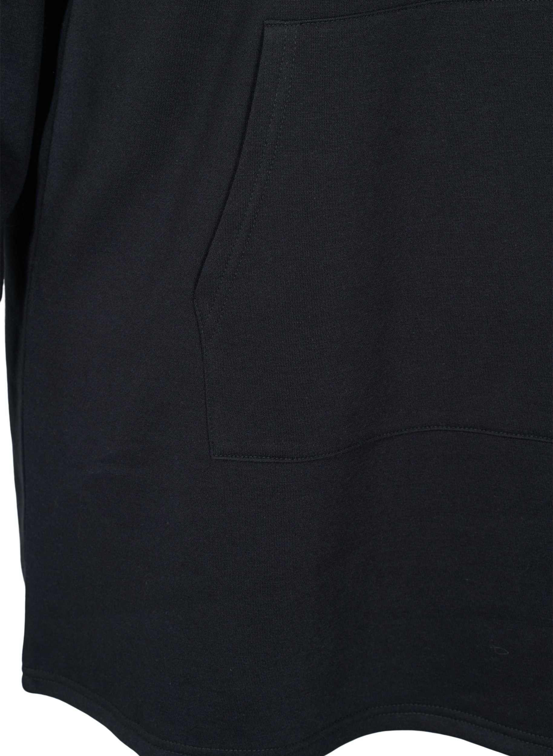 Robe pull avec capuche et poche, Black, Packshot image number 3