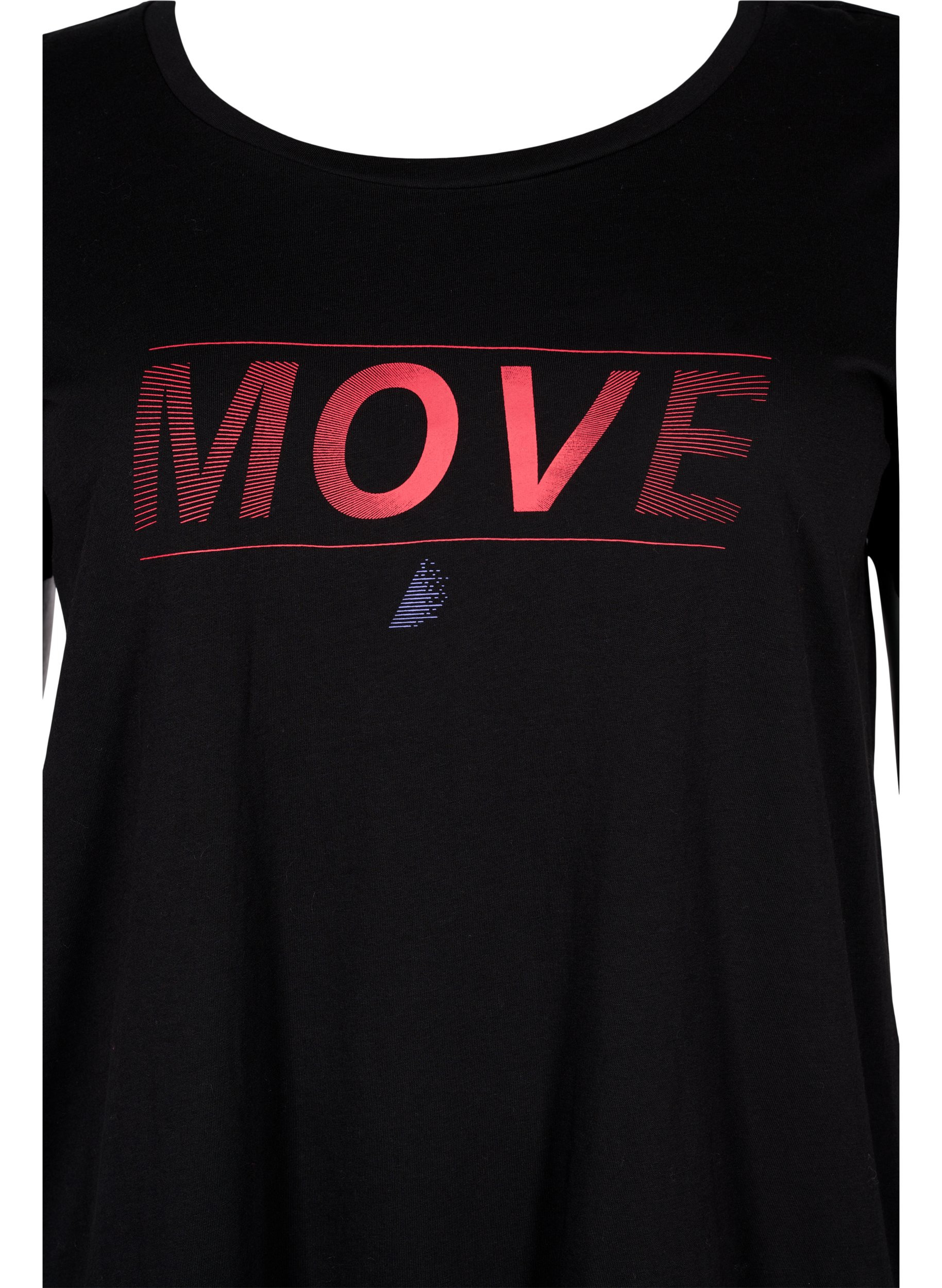 T-shirt de sport avec imprimé, Black w. Stripe Move, Packshot image number 2