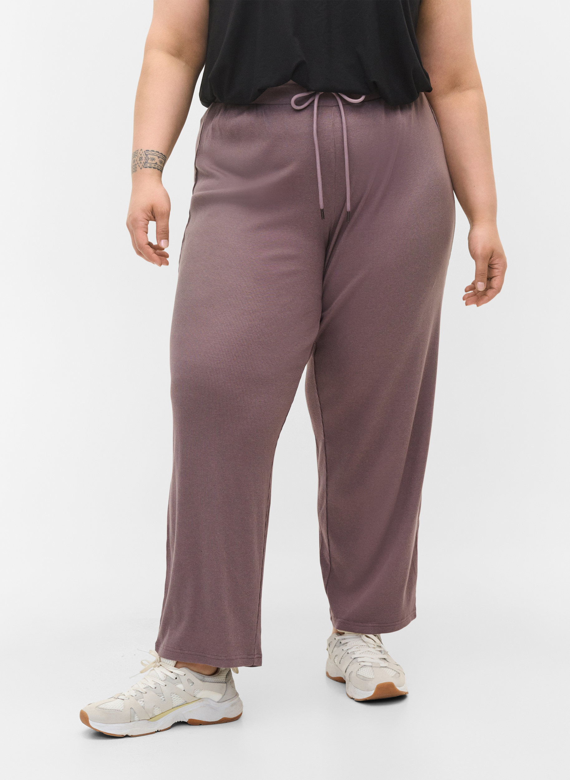 Pantalon ample en coton mélangé, Sparrow, Model image number 2